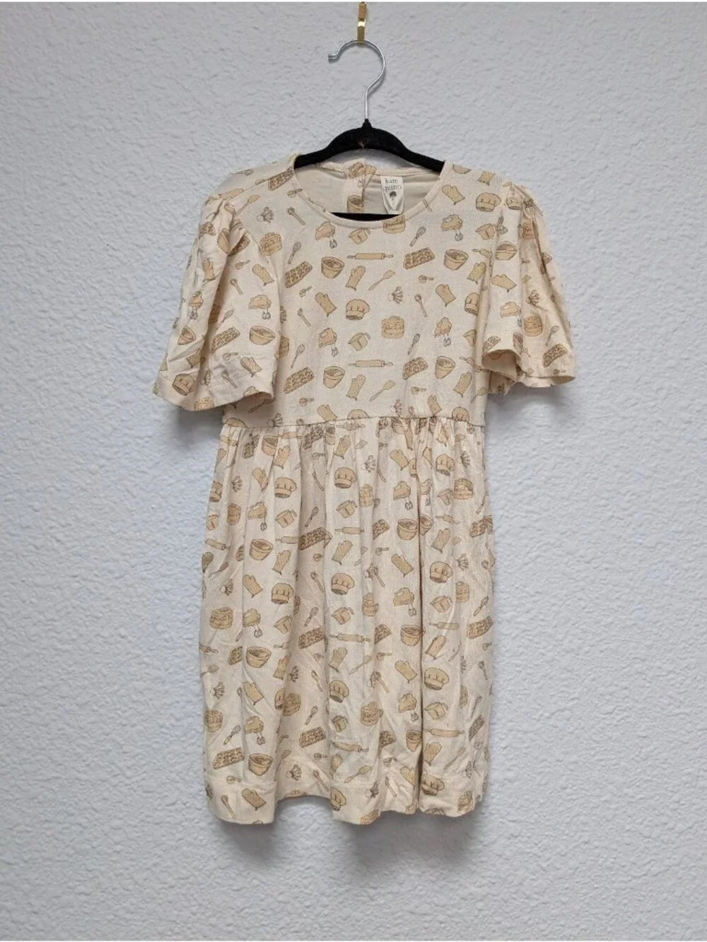 Kate Quinn Bamboo Mocha Baking Bell Sleeve Dress 3T Neutral